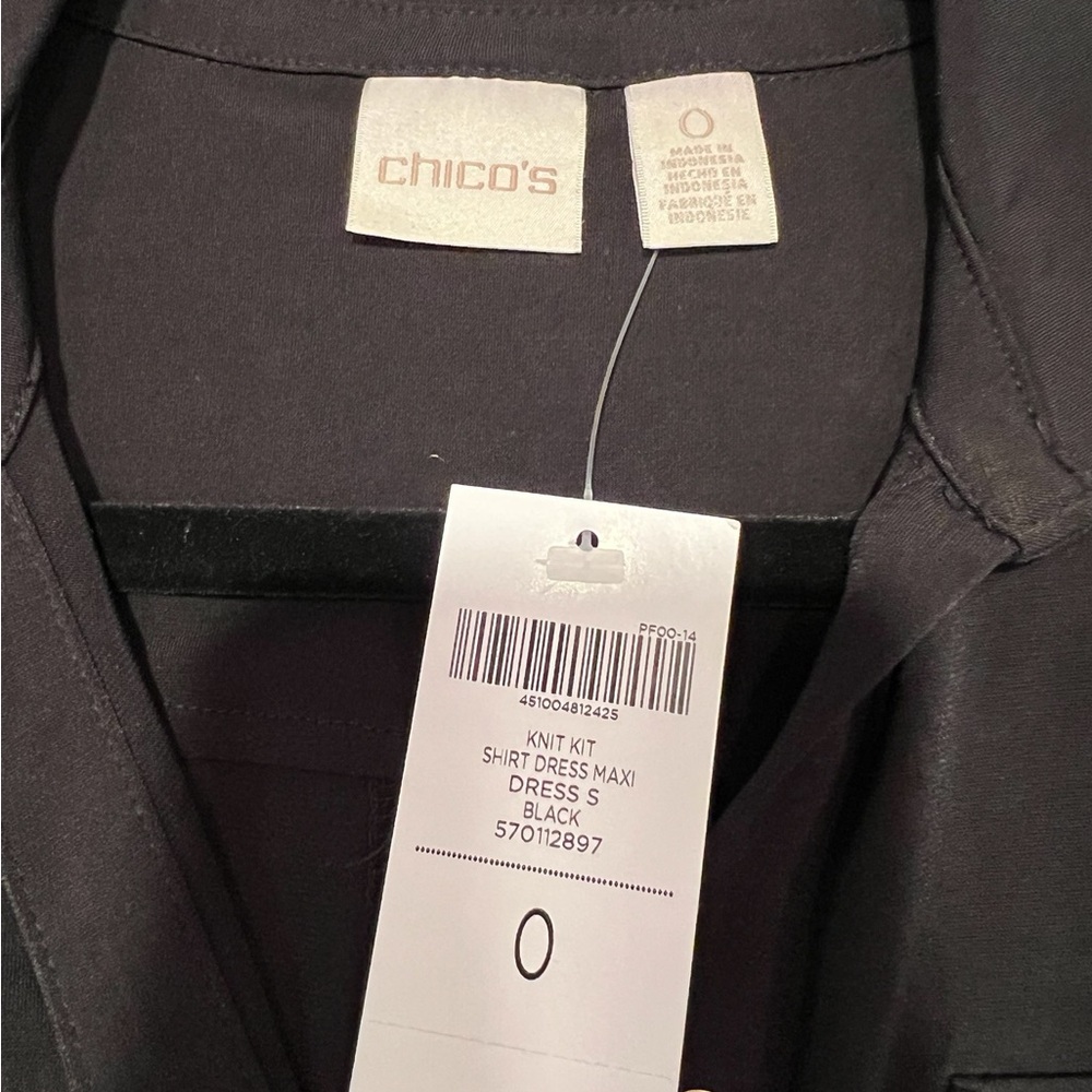 Long black dress from Chico’s with gold buttons NWT very slimming - Picture 7 of 10